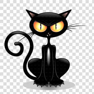 Angry Black Cat Cartoon By Bluedarkat Graphicriver   Transparent Background Halloween Cat Clip Art  HD Png Download