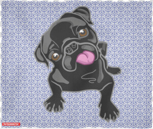 Black Pug Puppy Premium Fleece Blanket   Pug  HD Png Download