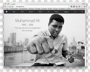 Screen Shot 2016 06 06 At   Apple Muhammad Ali Tribute  HD Png Download