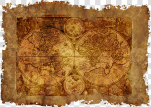 Map Of The World  Old  Historically  Parchment  Paper   Here Be Dragons Old Maps  HD Png Download