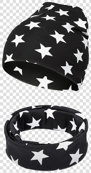 Petite Bello Accessories Black Star Pattern Hat Scarf   Nákrčník A Čepice Set  HD Png Download