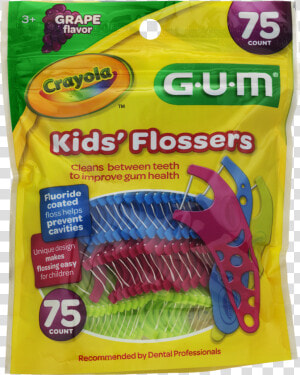 Gum® Crayola™ Kids’ Flossers 75 Ct   Gum Crayola Kids Flossers  HD Png Download