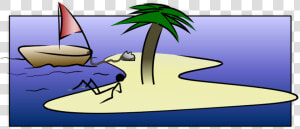 Desert Island Stick Figure Svg Clip Arts   Boat And Island Clipart  HD Png Download