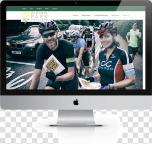 Kobestarr Digital Regent S Park Cyclists Imac Mockup   Led backlit Lcd Display  HD Png Download