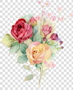 Bouquet Vector Rose Watercolor   Flower Bouquet Watercolor Painting  HD Png Download