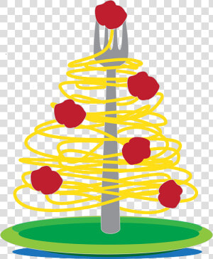 Spaghetti Meatballs Meal   Spaghetti Christmas Tree  HD Png Download