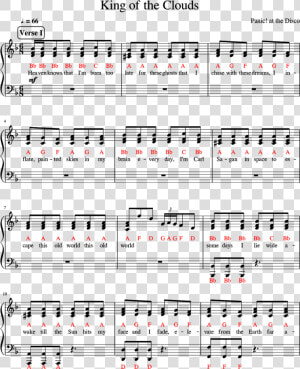  piano Scores  Panic At The Disco   Sheet Music  HD Png Download