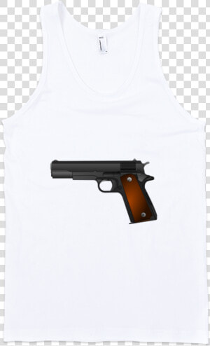 Gun Fine Jersey Tank Top Unisex By Itee   White Top Front Transparent Background  HD Png Download