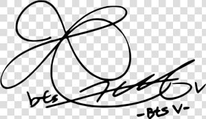 Bts V Signature    Bts V Signature  HD Png Download