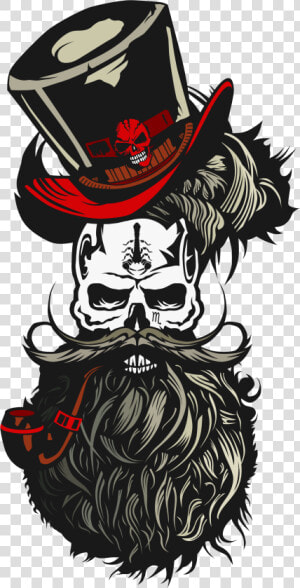 Headdress Clipart Skull   Skull With A Beard  HD Png Download