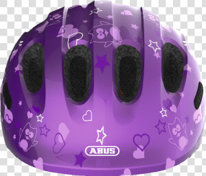 0 Purple Star Front View   Cykelhjelm Pige Abus  HD Png Download