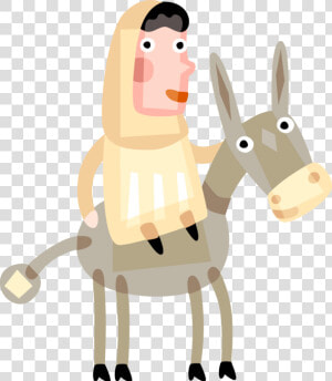 Jesus Clipart Mary Mother   Donkey Clipart Mary And Joseph Riding  HD Png Download