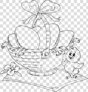 Transparent Easter Egg Basket Png   Easter Eggs In A Basket Coloring Pages  Png Download