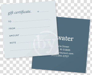 Bywater Gift Certificate   Brochure  HD Png Download