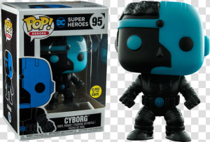 Cyborg Silhouette Glow Us Exclusive Pop Vinyl Figure   Cyborg Glow In The Dark Pop  HD Png Download