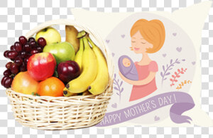 Love Fruit Basket With Love Cushion For Mother   Small Basket Of Fruit  HD Png Download