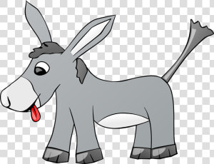 Donkey  Animal  Farm  Gray  Comic  Tongue  Cartoon   Animales Con La Letra B  HD Png Download