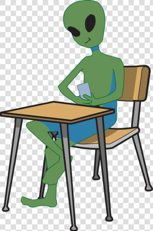 Alien Student Device Free Photo   Student Desk Clip Art  HD Png Download