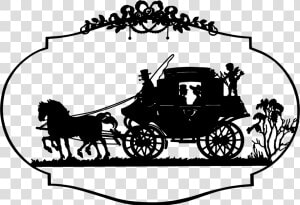 Vintage Horse And Carriage Silhouette Clip Arts   Horse And Carriage Clip Art  HD Png Download