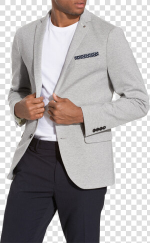 Lys Blazer   Grå Bomulds Blazer Herre  HD Png Download