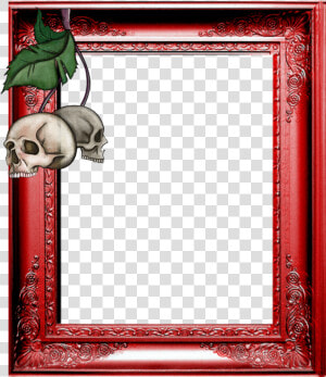 Mq Red Skull Cherry Frame Frames Border Borders   Picture Frame  HD Png Download