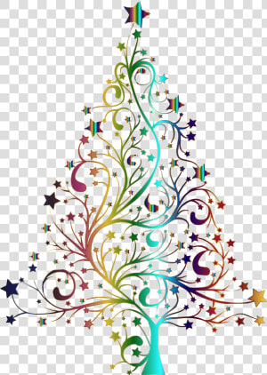 Starry Christmas Tree Prismatic No Background Clip   Christmas Images No Background  HD Png Download