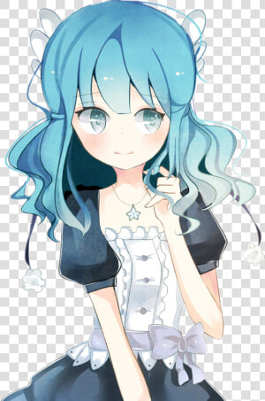 Blue Hair Anime Girl Render   Png Download   Anime Girl Png Blue  Transparent Png