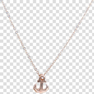 Simple Gold Necklace With Anchor Charm  HD Png Download