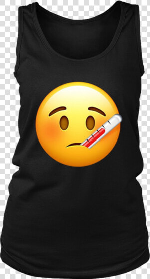 Sick Face T Shirt Fever Thermometer Hospital Sad   Smiley  HD Png Download