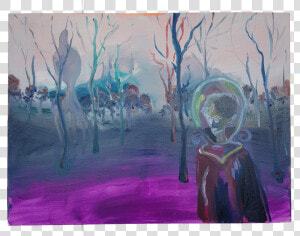 Alienating Painting Of Martian On Purple Planet   Painting  HD Png Download