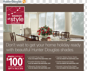 Q4 Season Of Style Savings Event 1022   Hunter Douglas Season Of Style 2019  HD Png Download