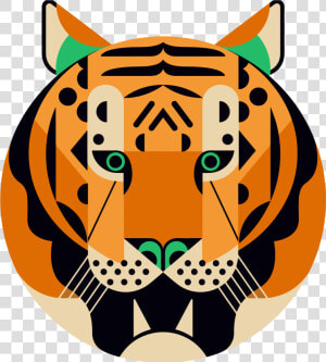 Tiger Logo 5 Head   Owen Davey Illustration Animals  HD Png Download