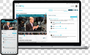 Ziotag On A Phone And Laptop   Operating System  HD Png Download