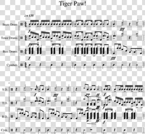 Triplet Diddle Sheet Music Snare  HD Png Download