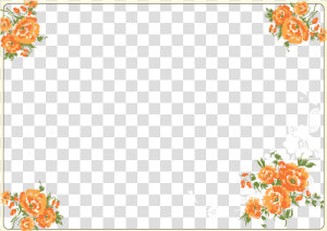 Vector Watercolor Flowers Border 811 552 Transprent   Transparent Orange Flower Border  HD Png Download