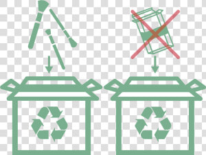 We Only Recycle Makeup Brushes   Cardboard And Paper Recycling Signs In Red  HD Png Download