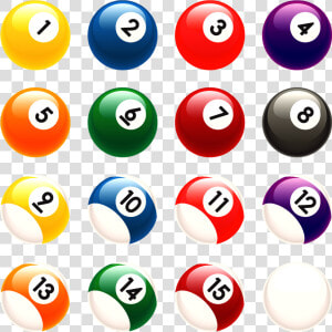 Billiard Balls Png   Billiard Ball Vector Free  Transparent Png