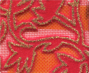 143 Gold Leaf Velvet Red Mesh  stiletto   Cross stitch  HD Png Download