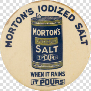 Morton S Iodized Salt Advertising Button Museum   Open Morton Iodized Salt  HD Png Download