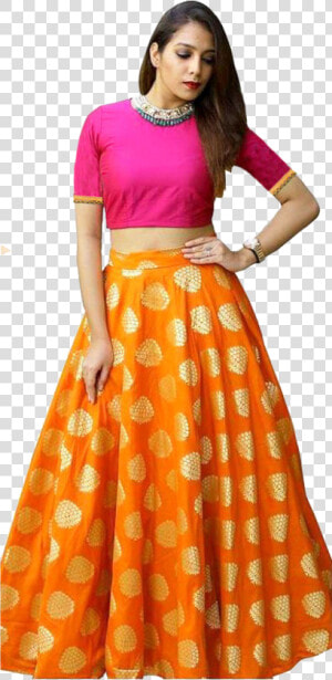 Crop Top Png Transparent Image   Crop Top Banarasi Lehenga  Png Download