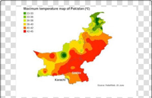 Heat Wave Condition In 2015  Pakistan   Map Of Pakistan Of 2018  HD Png Download