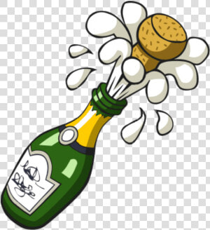 Free Popping Champagne Bottle Clip Art   Clipart Champagne  HD Png Download