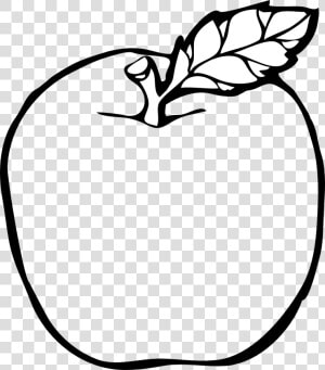 Free Black And White   Colouring Page Of Apple  HD Png Download