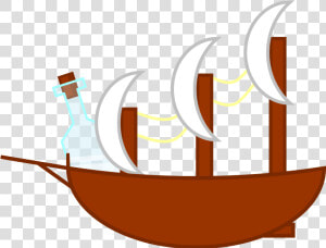 Bottle In A Ship   Sail  HD Png Download