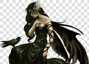 Gothic Fairies And Dragons   Png Download   Crow Artwork Wallpaper Iphone  Transparent Png