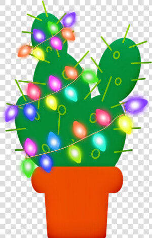 Cactus De Navidad  Luces De Navidad  Cactus  Rojo   Christmas Cactus Clipart  HD Png Download