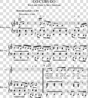 Go Cubs Go Src Https   Sheet Music  HD Png Download