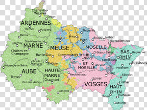 Map Of Grand Est Region   Map Of Grand Est France  HD Png Download