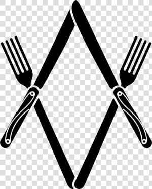 Masonic Bib Clip   Napkin Holder   Masonic Fork And Knife  HD Png Download