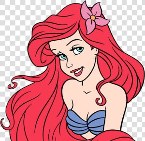 Ariel Clip Art Disney Galore With Flower   Coloring Pages For Girls Printable  HD Png Download